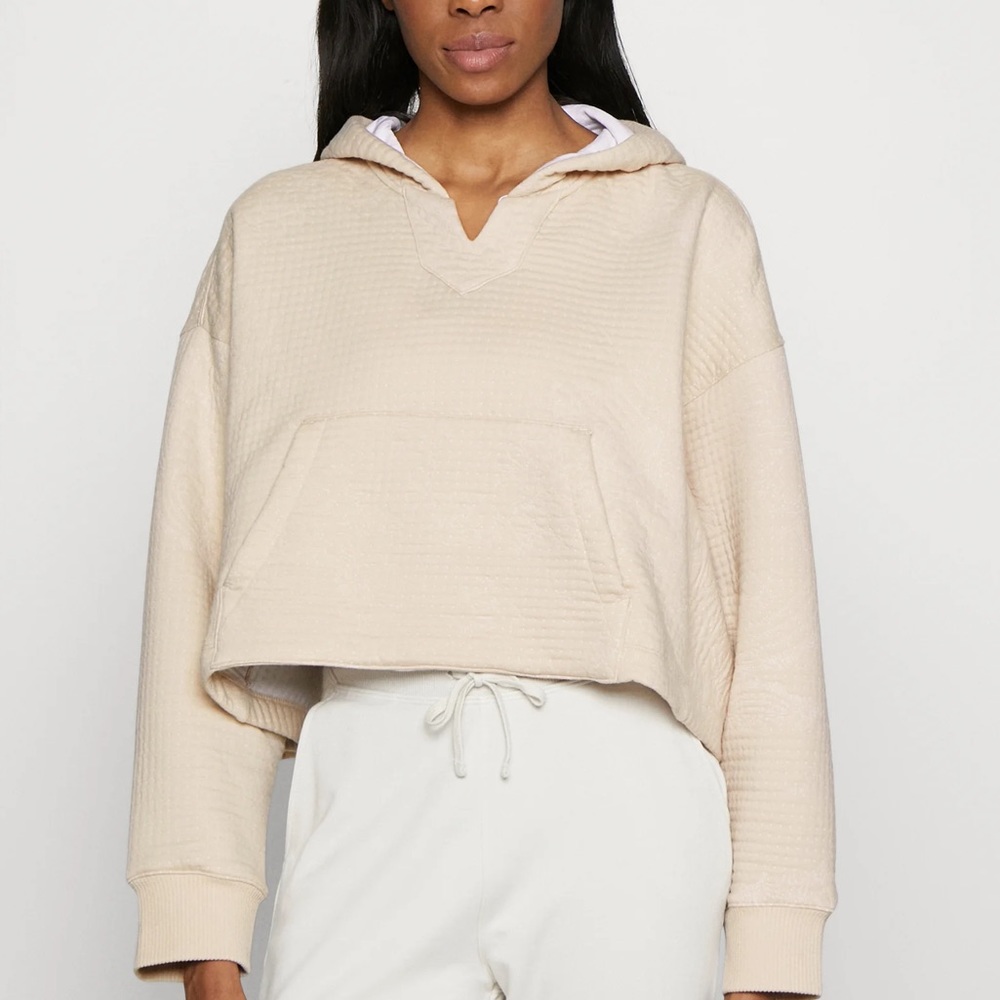 nike yoga baja cropped boxy fleece hoodie